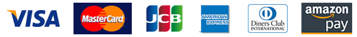 使用可能クレジットカード:VISA、Master、JCB、AMERICAN EXPRESS、Diners Club、Amazon Pay